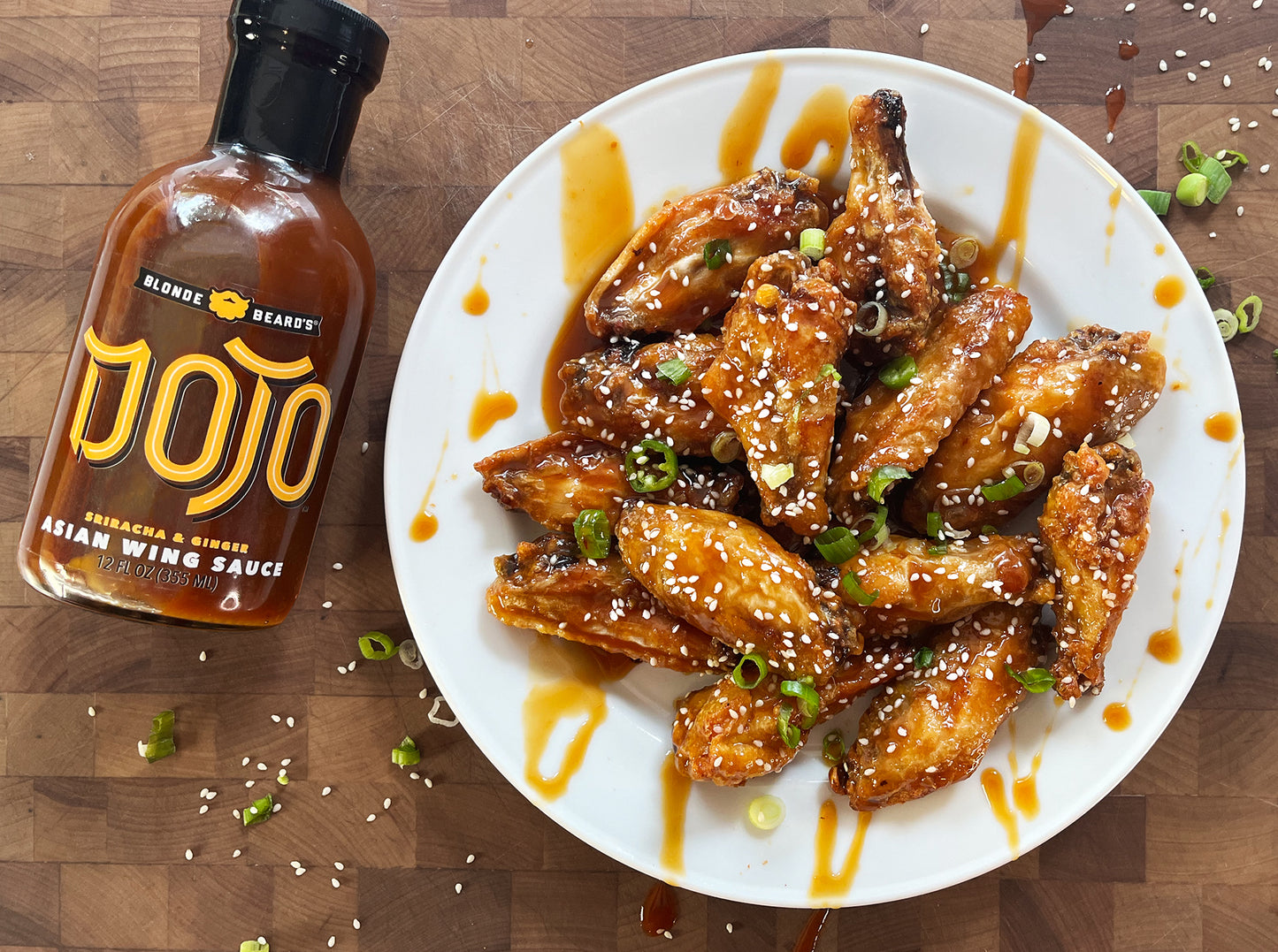 Blonde Beard's Asian Wings made with Dojo Asian Wing Sauce