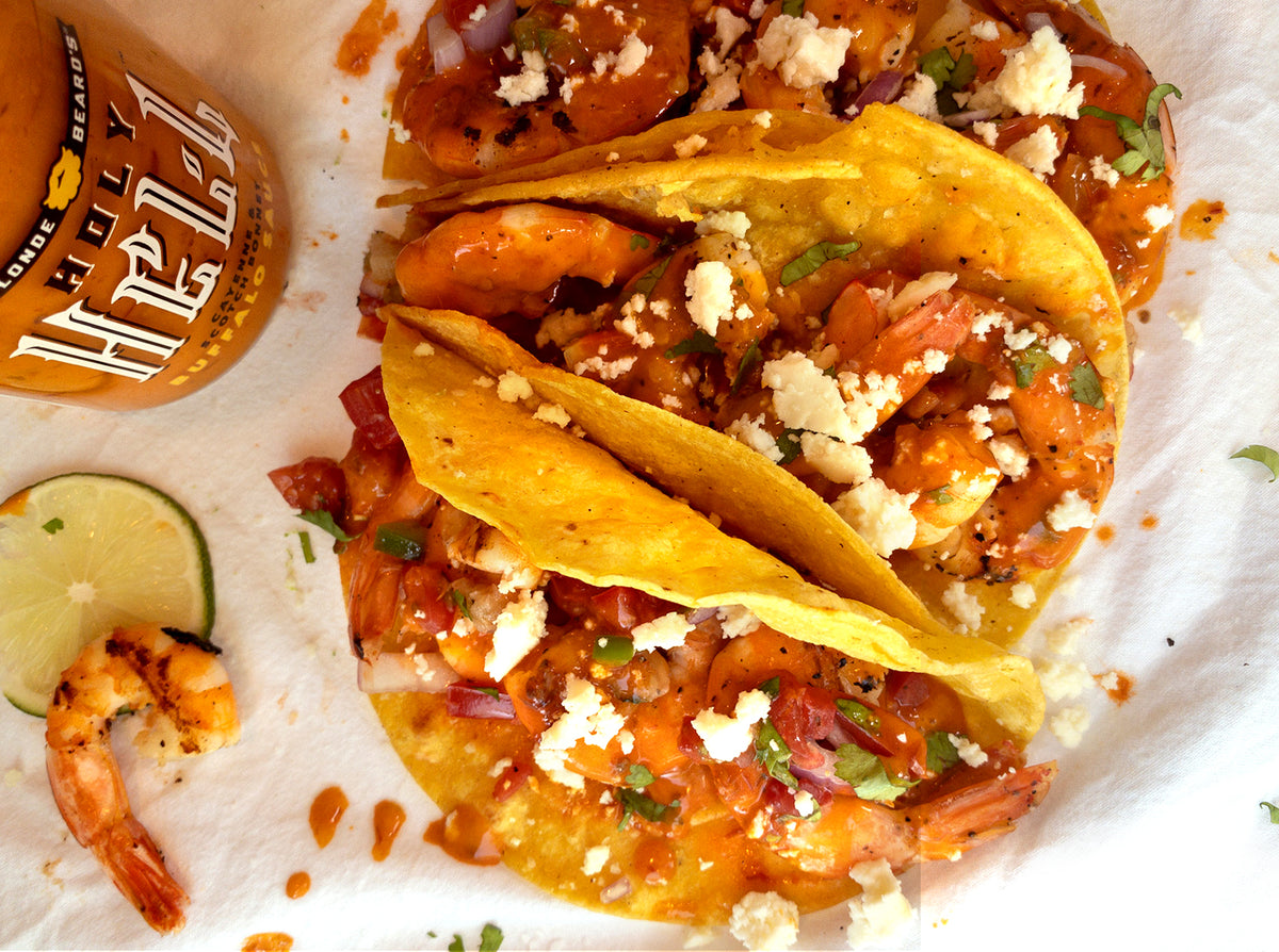 Buffalo Shrimp Tacos Recipe | Blonde Beard's Buffalo Sauce