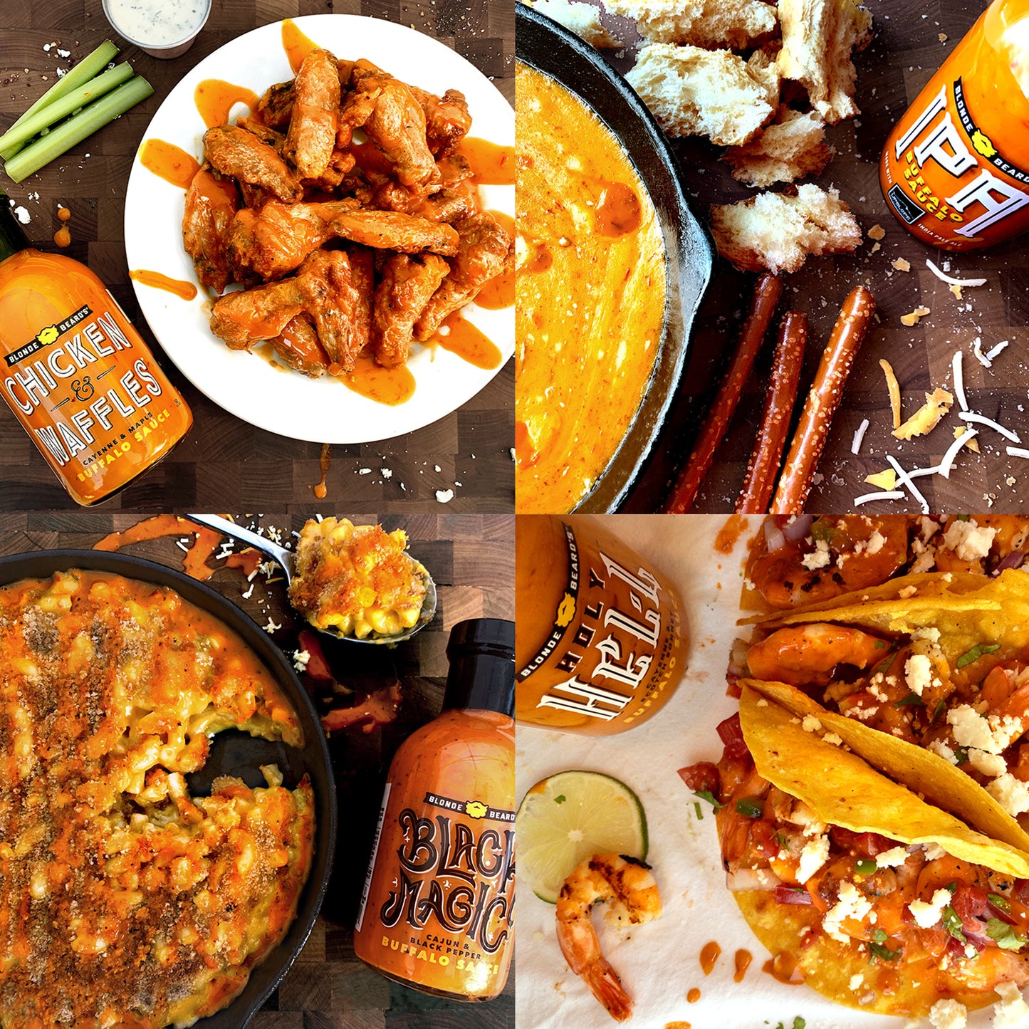 Buffalo Sauce Flight (8 oz x 4) - Bundle - Blonde Beard's - blondebeards