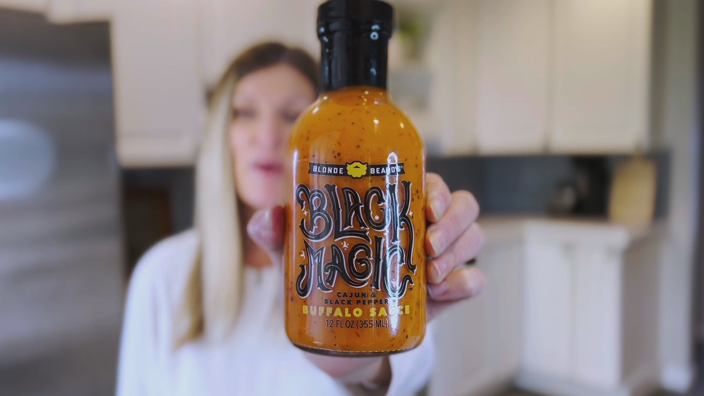 
                  
                    Load and play video in Gallery viewer, Black Magic Buffalo Wing Sauce - Half Gallon
                  
                